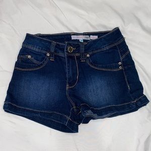 Dark Wash Denim MidRise Shorts